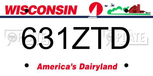 631ZTD Wisconsin License Plate