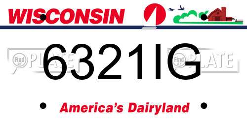 6321IG Wisconsin License Plate