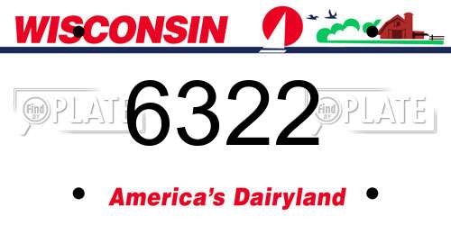 6322 Wisconsin License Plate