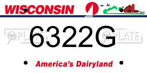 6322G Wisconsin License Plate