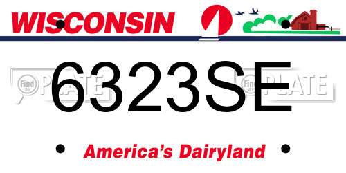 6323SE Wisconsin License Plate