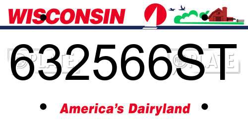632566ST Wisconsin License Plate