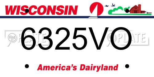 6325VO Wisconsin License Plate