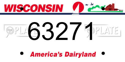 63271 Wisconsin License Plate