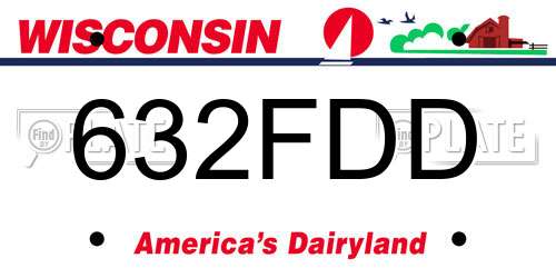 632FDD Wisconsin License Plate