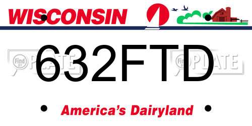 632FTD Wisconsin License Plate