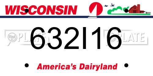 632I16 Wisconsin License Plate