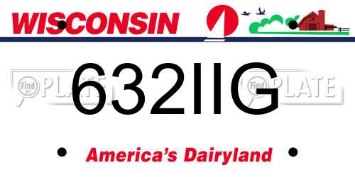 632IIG Wisconsin License Plate