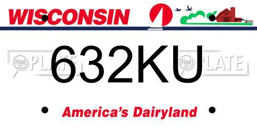 632KU Wisconsin License Plate