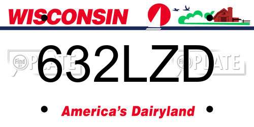 632LZD Wisconsin License Plate