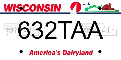 632TAA Wisconsin License Plate