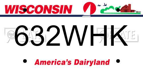 632WHK Wisconsin License Plate
