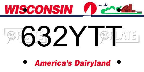 632YTT Wisconsin License Plate