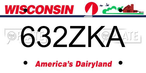 632ZKA Wisconsin License Plate
