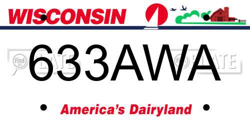 633AWA Wisconsin License Plate