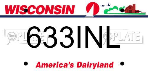 633INL Wisconsin License Plate