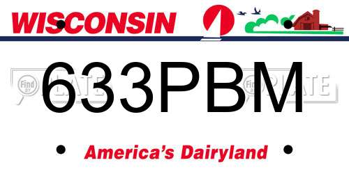633PBM Wisconsin License Plate