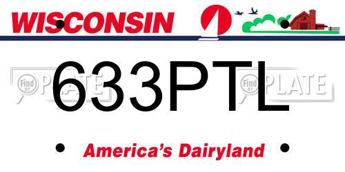 633PTL Wisconsin License Plate