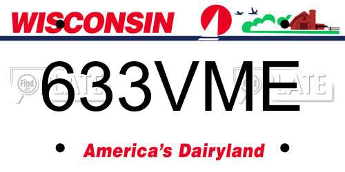 633VME Wisconsin License Plate