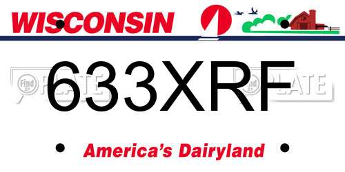 633XRF Wisconsin License Plate