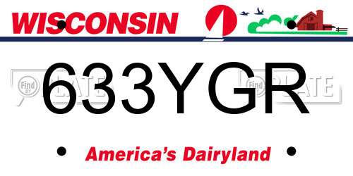 633YGR Wisconsin License Plate