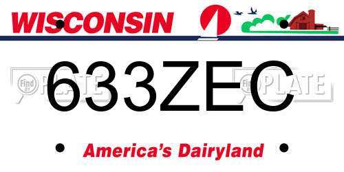 633ZEC Wisconsin License Plate