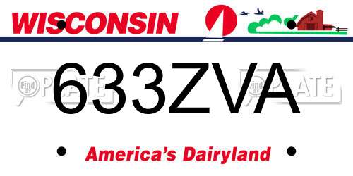 633ZVA Wisconsin License Plate