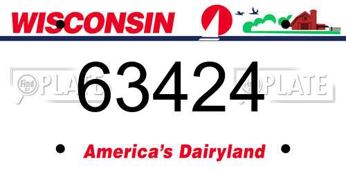 63424 Wisconsin License Plate