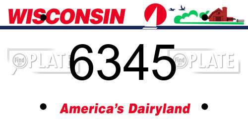 6345 Wisconsin License Plate