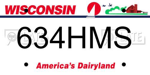 634HMS Wisconsin License Plate