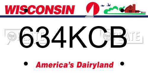 634KCB Wisconsin License Plate