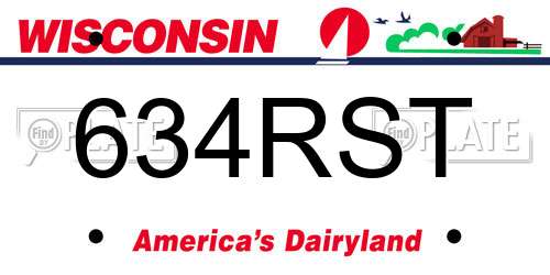634RST Wisconsin License Plate