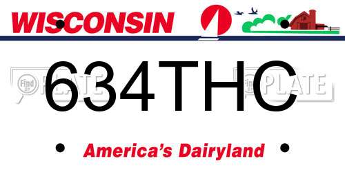634THC Wisconsin License Plate