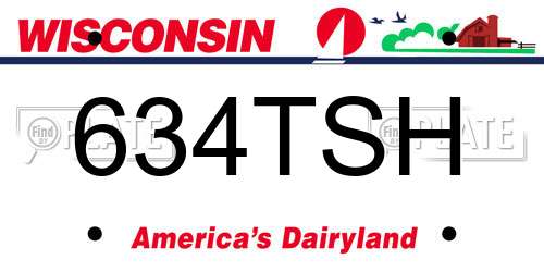 634TSH Wisconsin License Plate