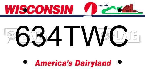 634TWC Wisconsin License Plate