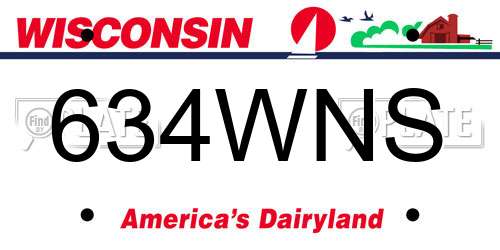 634WNS Wisconsin License Plate