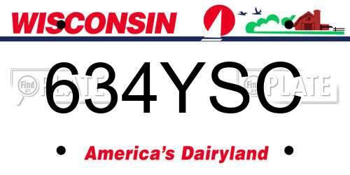 634YSC Wisconsin License Plate