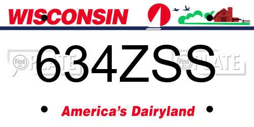 634ZSS Wisconsin License Plate