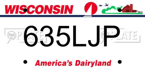 635LJP Wisconsin License Plate