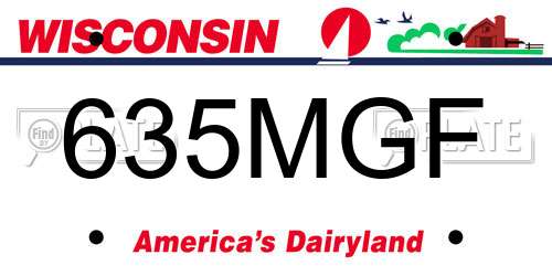635MGF Wisconsin License Plate