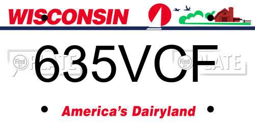 635VCF Wisconsin License Plate
