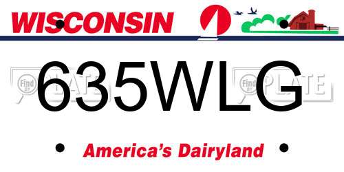635WLG Wisconsin License Plate