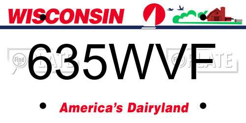 635WVF Wisconsin License Plate
