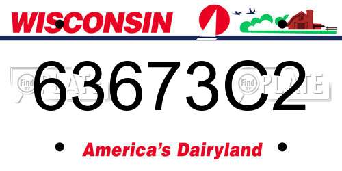 63673C2 Wisconsin License Plate