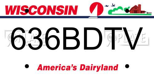 636BDTV Wisconsin License Plate