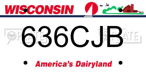 636CJB Wisconsin License Plate