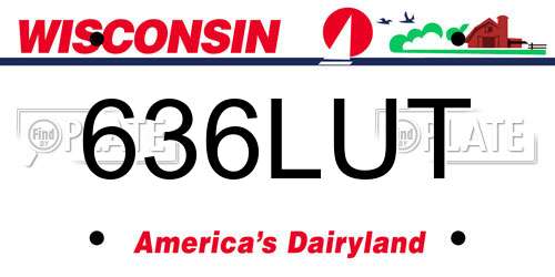 636LUT Wisconsin License Plate
