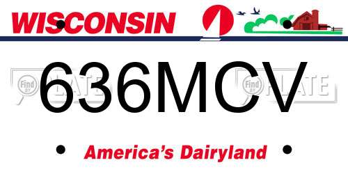 636MCV Wisconsin License Plate