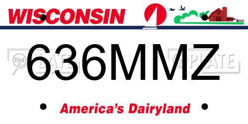 636MMZ Wisconsin License Plate
