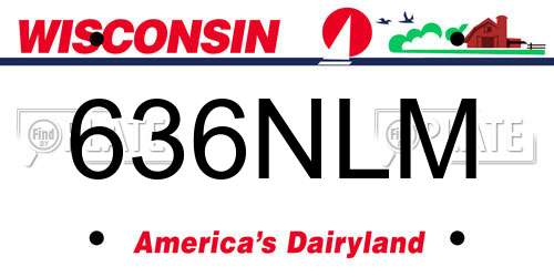 636NLM Wisconsin License Plate
